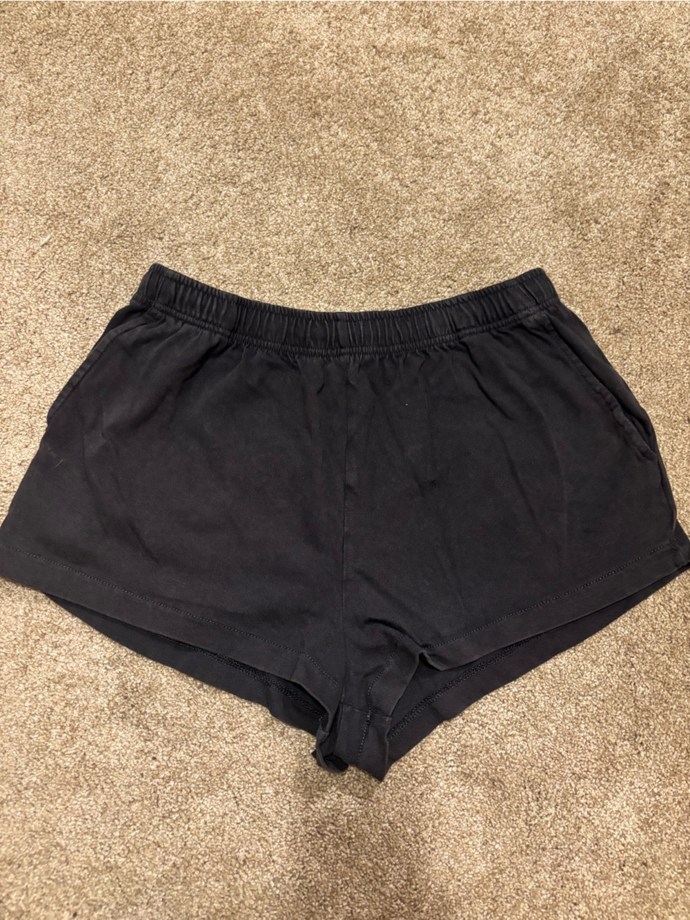 American Eagle Black Women's Athletic Shorts with Back Patch Pocket